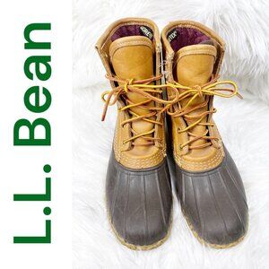 L.L. BEAN BROWN LEATHER DUCK RAIN BOOTS GORE-TEX THINSULATE OUTDOOR, SIZE 7